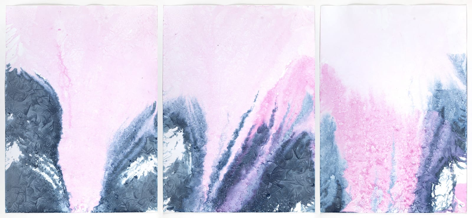 Meghann Riepenhoff, Day 4: mushroom spore ink + organic, inorganic, and Prussian Blue pigment + hydraulic ram out runoff + apricity , 2024