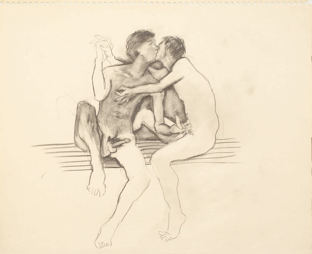 Patrick Angus, Untitled (Two Men Masturbating), 20th Century