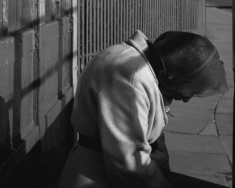Chris Killip, Woman in a bus shelter, Middlesborough, Teeside, 1976