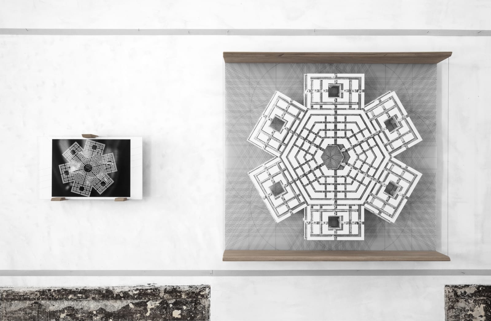 Michele Guido, robn_10.09.10_03.09 _hexagon _study for ideal city _Grammichele _2010/2018, 2018