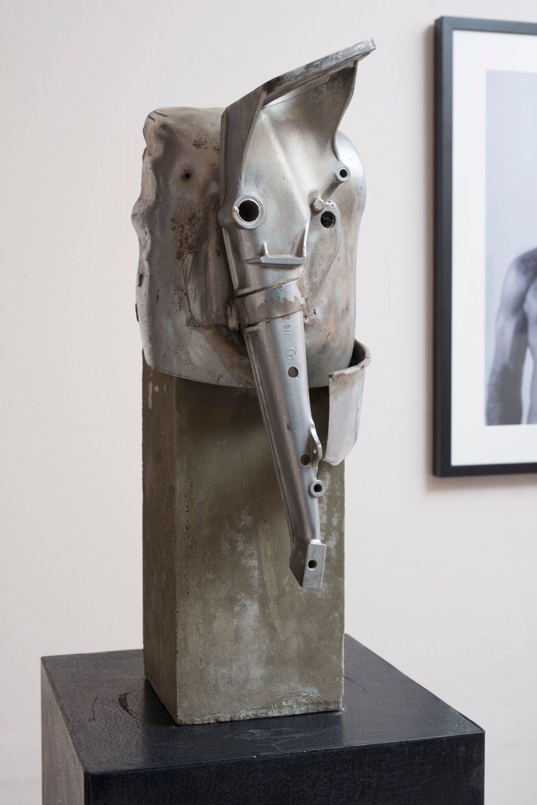 Ibrahim Ahmed, The Things I Hope To Bury No.6 2018 Iron Maskand Cement Stand Cm50x27x16 (5), 2018