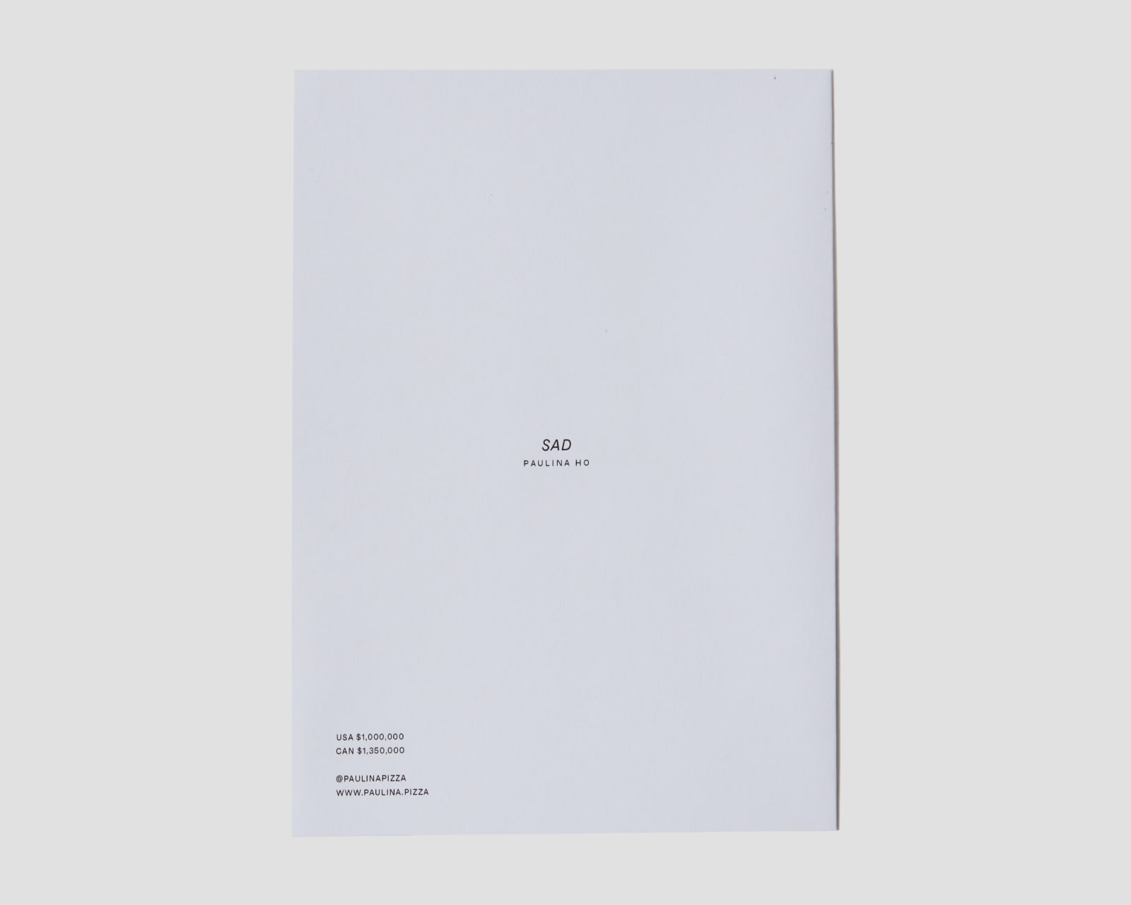 Paulina Ho, Sad (card), 2024