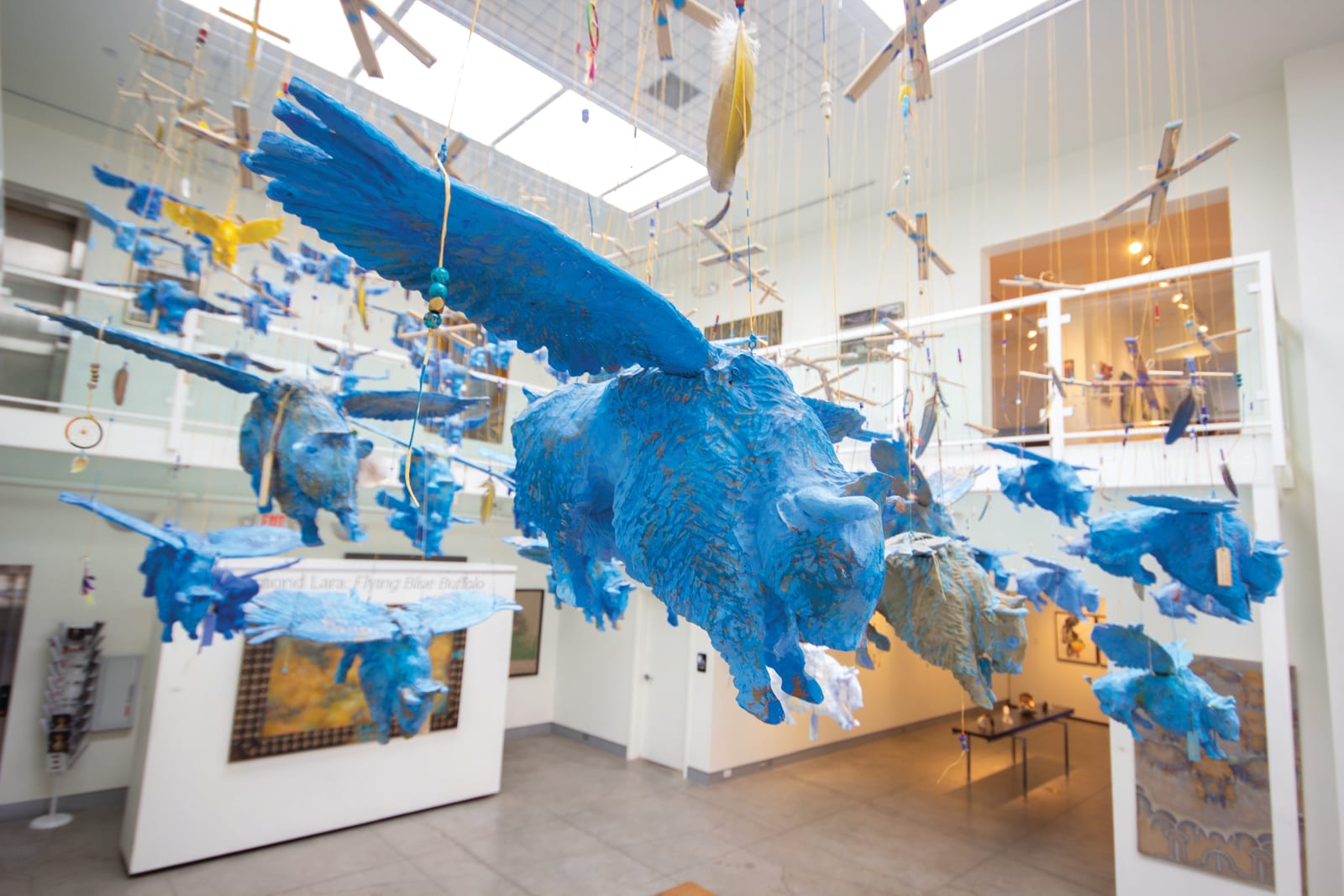 Armond Lara, Flying Blue Buffalo (installation), 2018