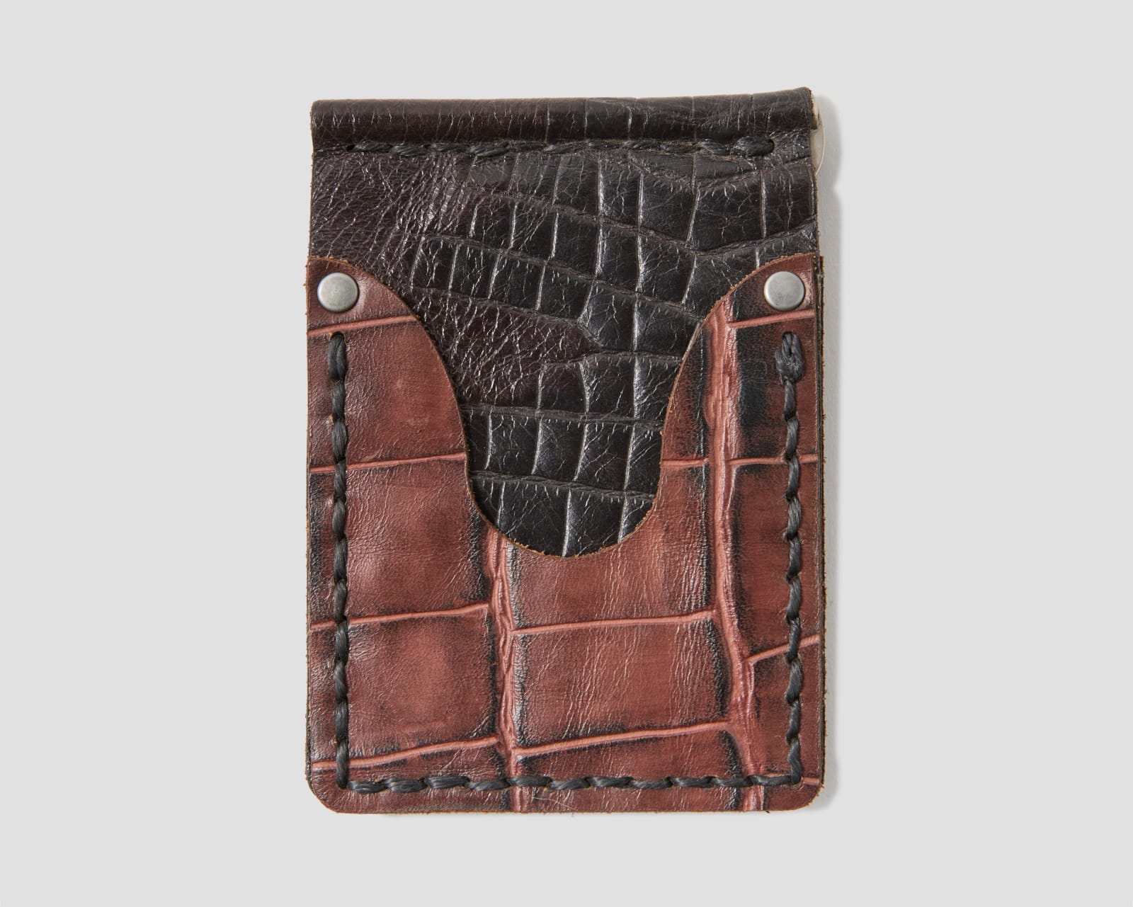 R. Melinda Hoffman, Two-Toned Leather Wallet (Black/Brown), 2025