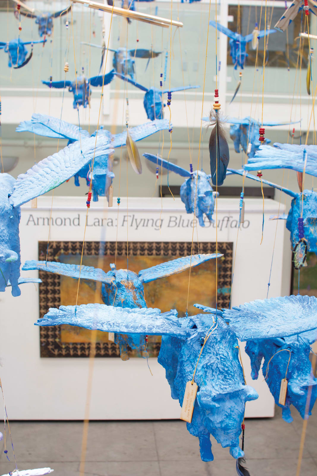 Armond Lara, Flying Blue Buffalo (installation), 2018