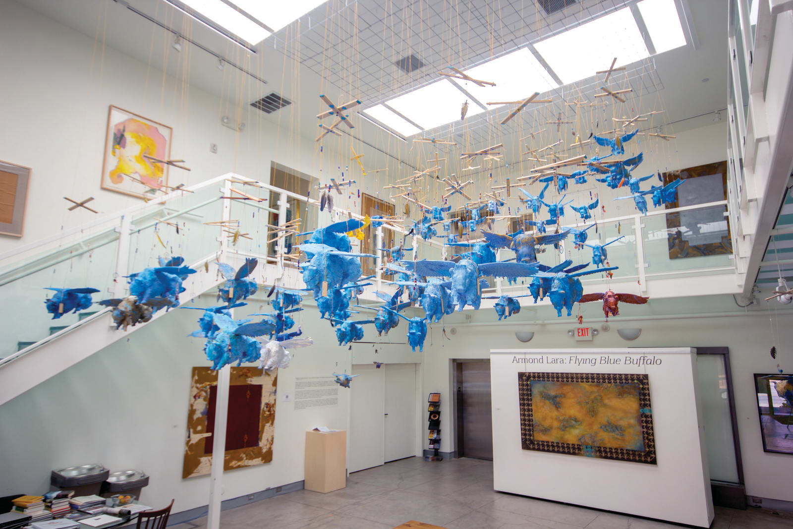 Armond Lara, Flying Blue Buffalo (installation), 2018