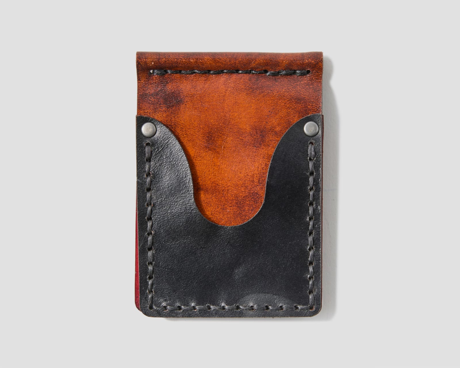 R. Melinda Hoffman, Money Clip Wallet (Brown/Black/Red), 2025