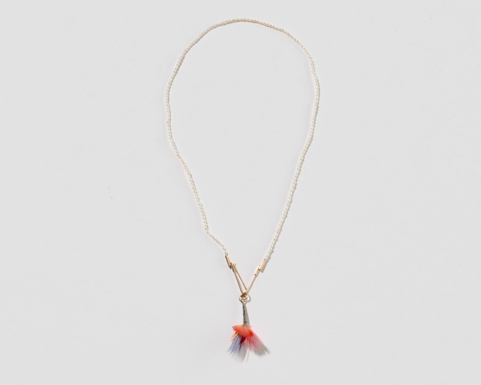 Gabrielle Gould, Sea Thread Necklace with Feather "Clump", 2023
