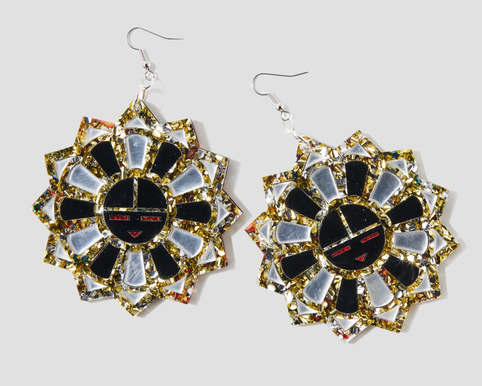 kiera lasiloo, Sun Face (Gold, Black, Red, White), 2024