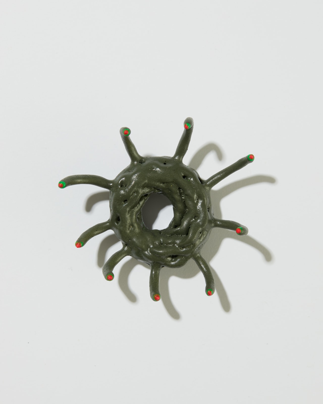 Brian Fleetwood, Green/Pink Oriface Brooch, 2021