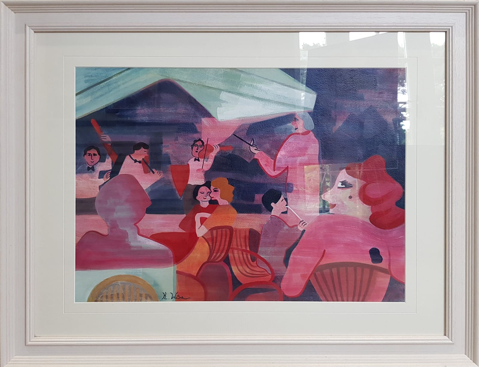 Karen Wise, Cheshire Artist - Evening Concert, original painting, mixed media on paper
