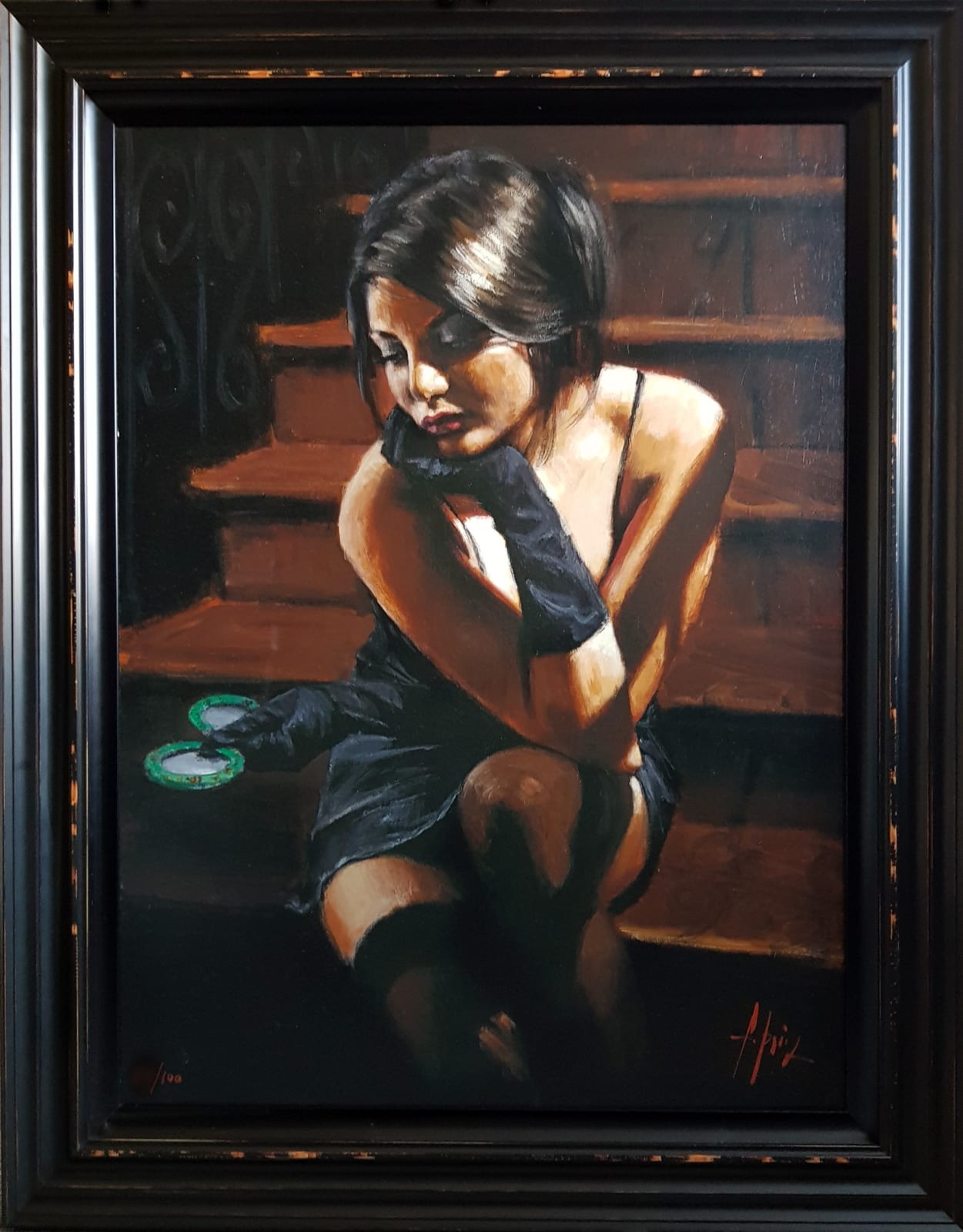 Fabian Perez, Saba on the Stairs, 2017