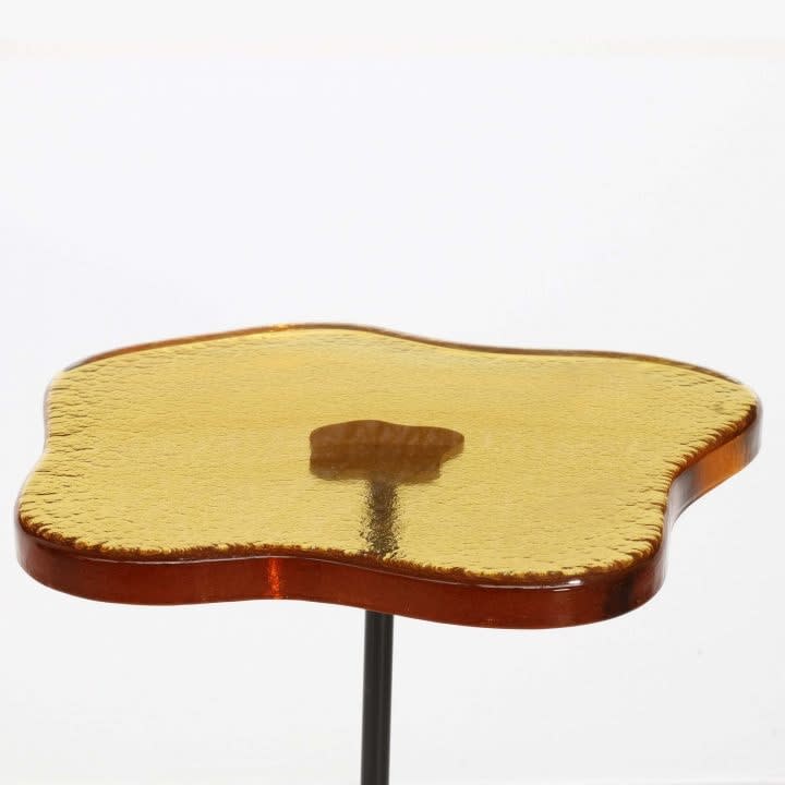 Tom Faulkner, Lily Cocktail Table with Lemon Yellow Venetian cast glass top