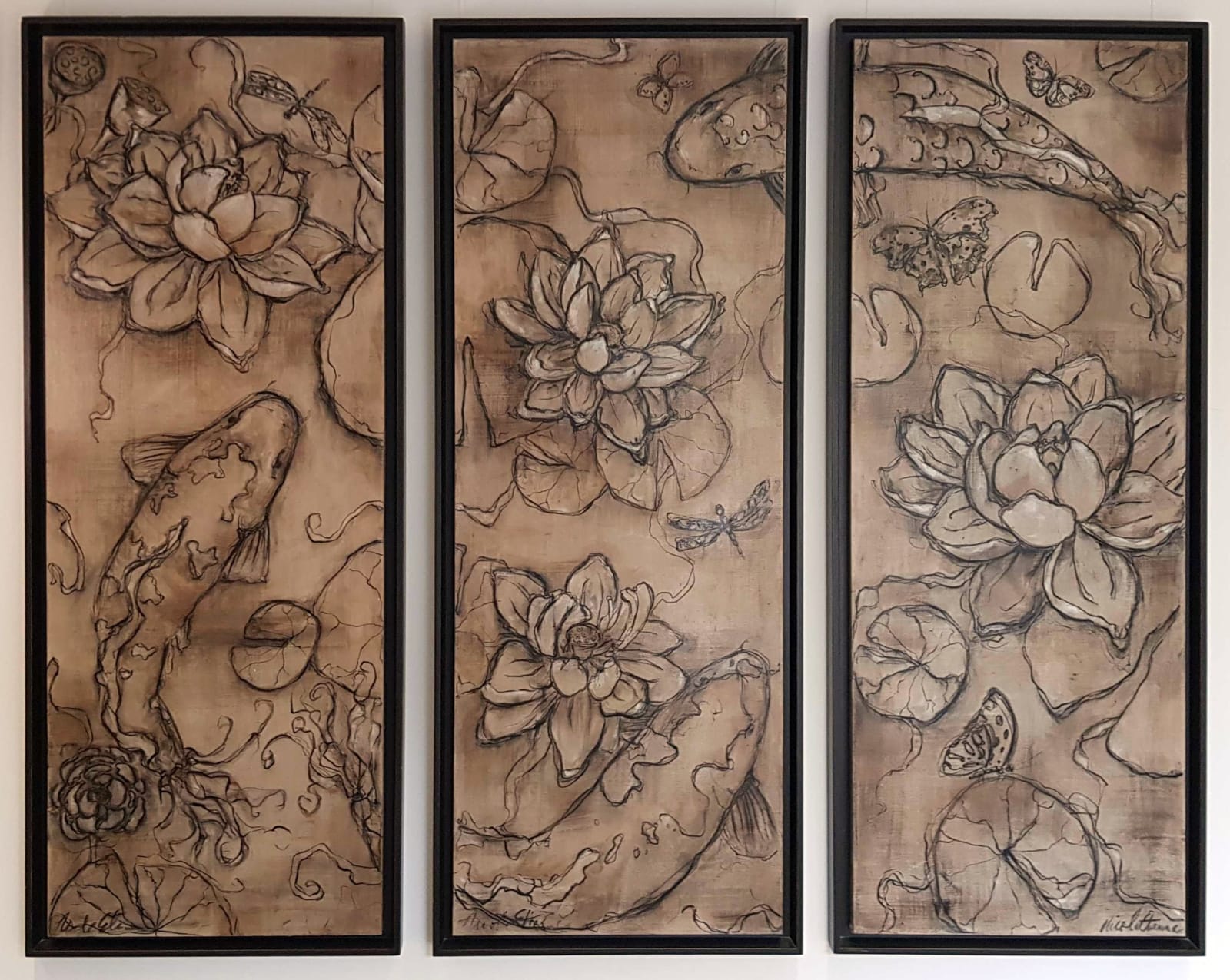Nicole Etienne, Butterfly Botanical (triptych)