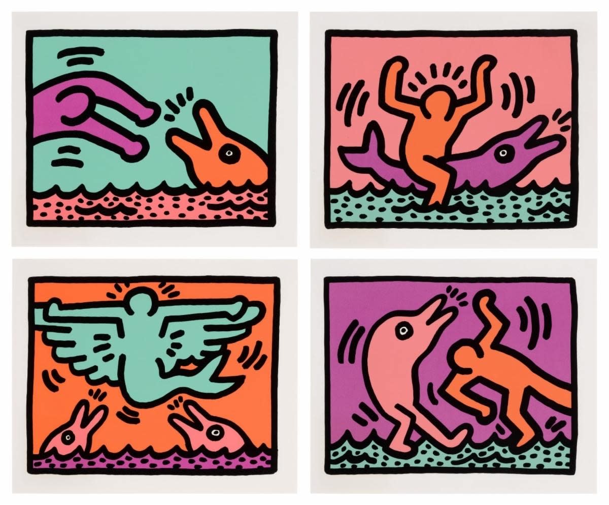Keith Haring, Pop Shop V (A), (B), (C), (D), 1989