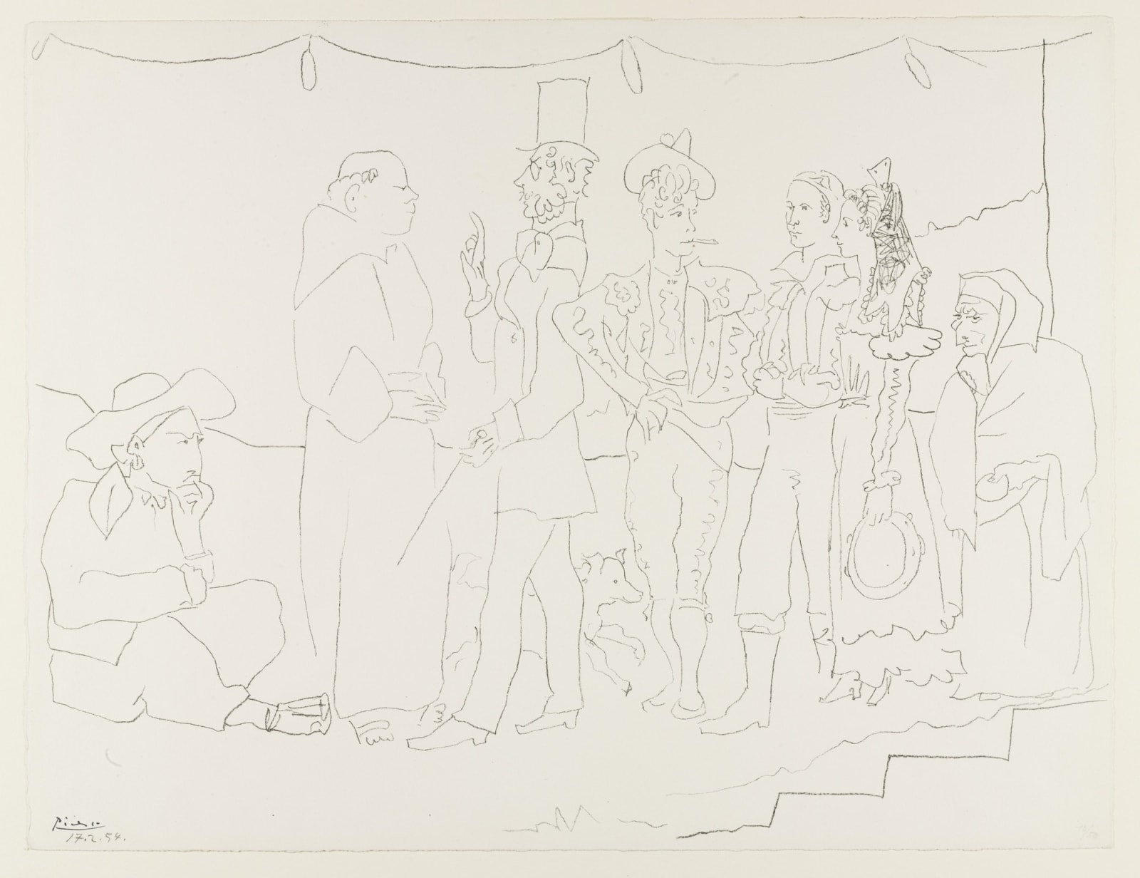 Pablo Picasso, Troupe d’Acteurs (s.9529), 1954