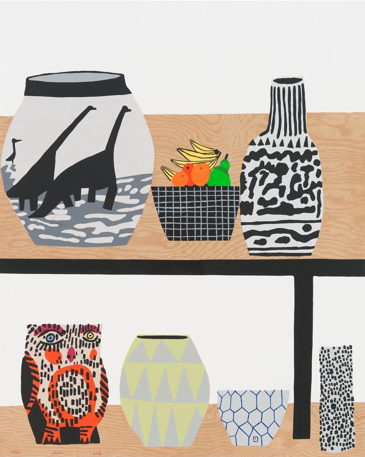 Jonas Wood, Shelf Still Life, 2018