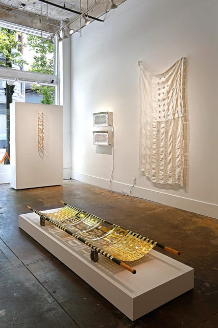 Holly Ballard Martz, Old Glory (whitewashed and threadbare), 2018