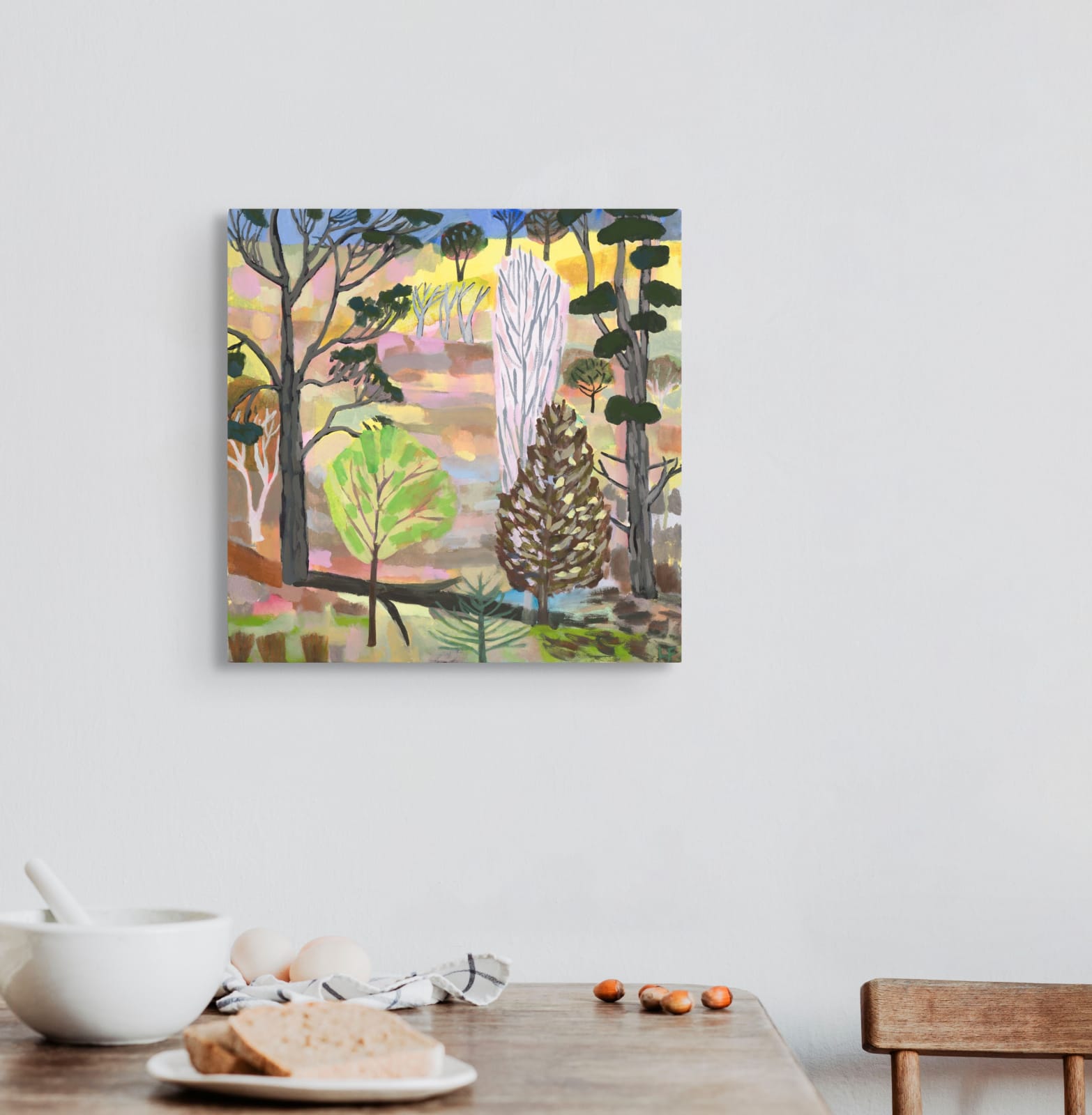 Lynne Flemons, Pink Tree And Yellow Paddock Nimmitabel, 2022