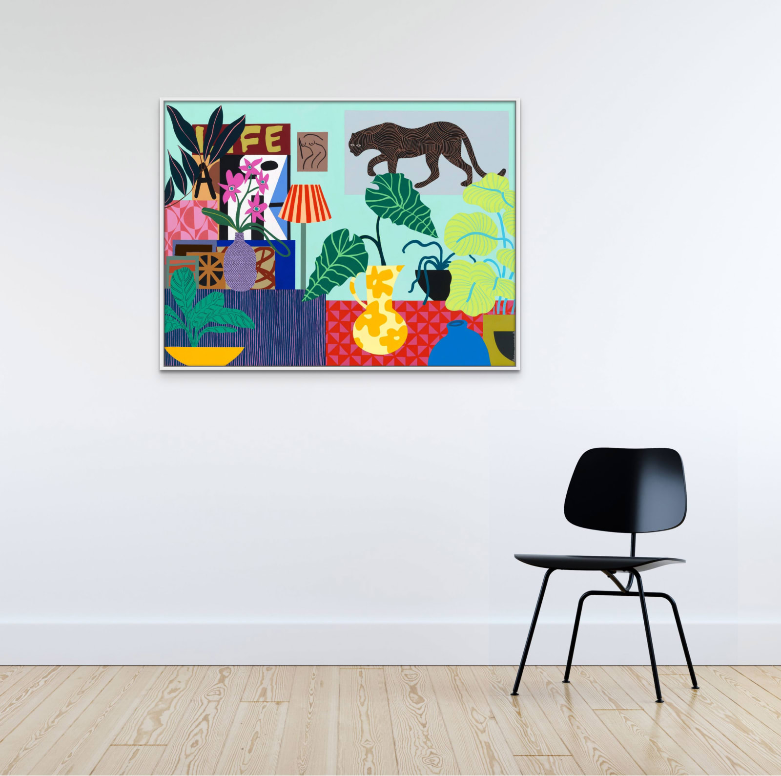 Mary Finlayson, Panther Poster In Blue Room, 2022