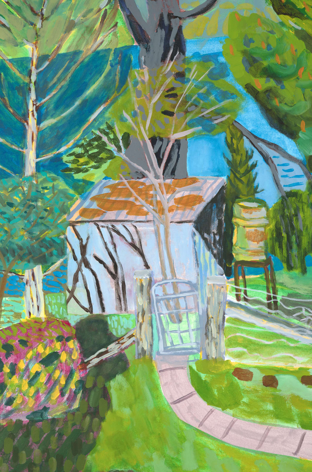 Lynne Flemons, Farm House Shadow With Pines Nimmitabel, 2022