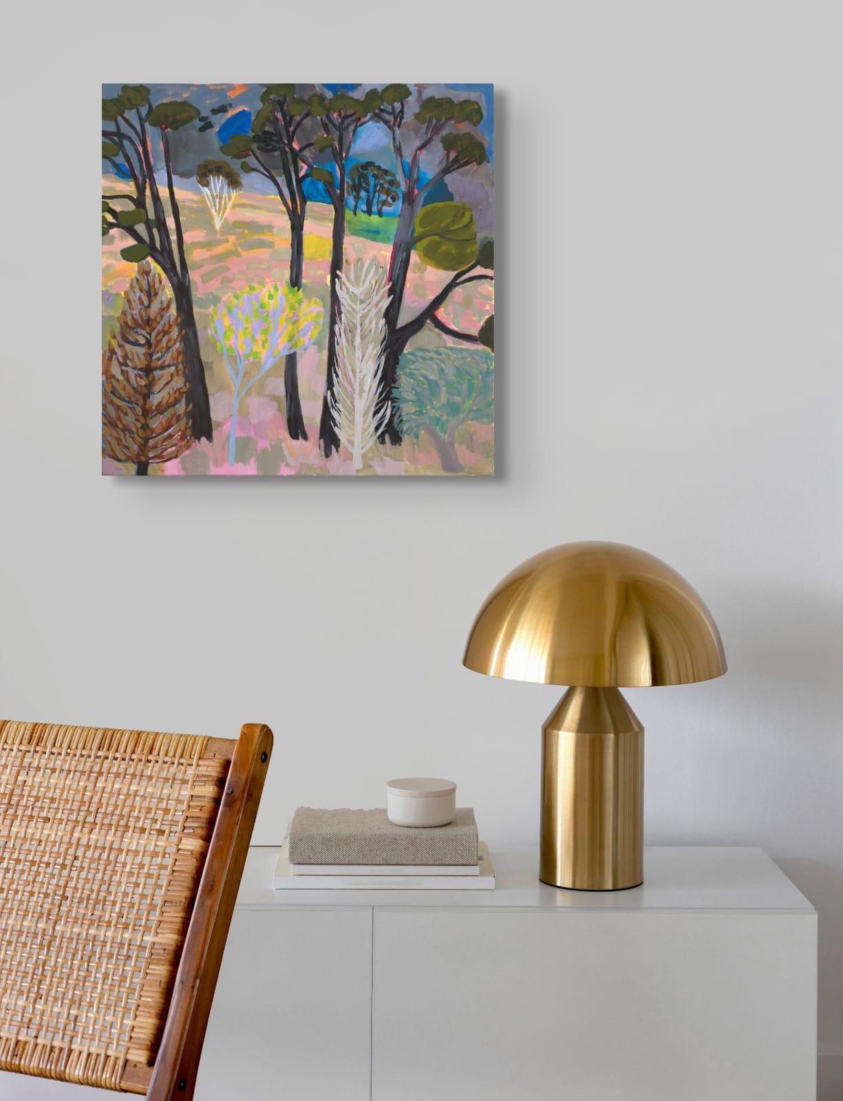 Lynne Flemons, Stormy Paddock With Pale Blue Tree Nimmitabel, 2022