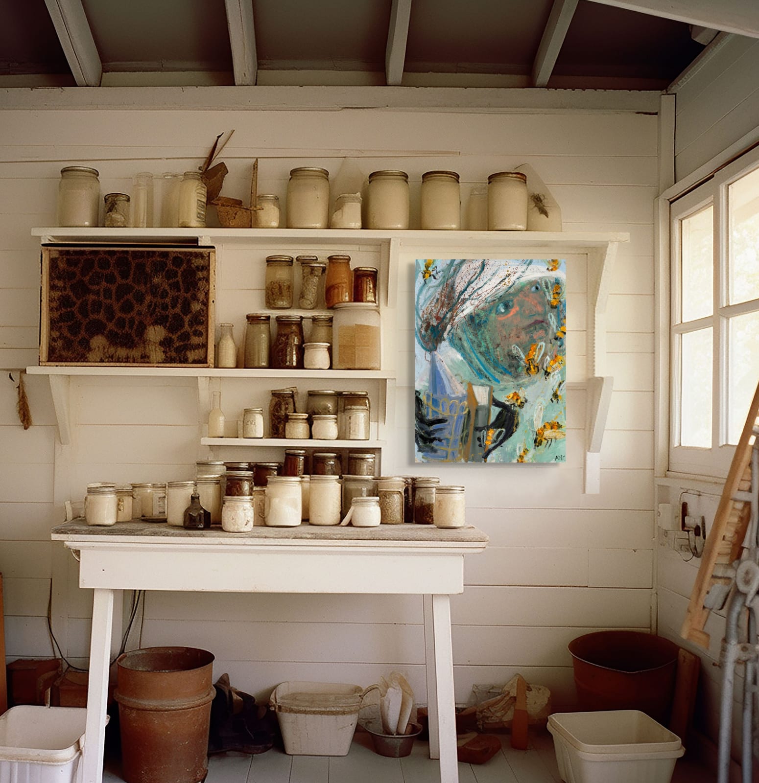 Ashley Norwood Cooper, Beekeeper with Smoker, 2022
