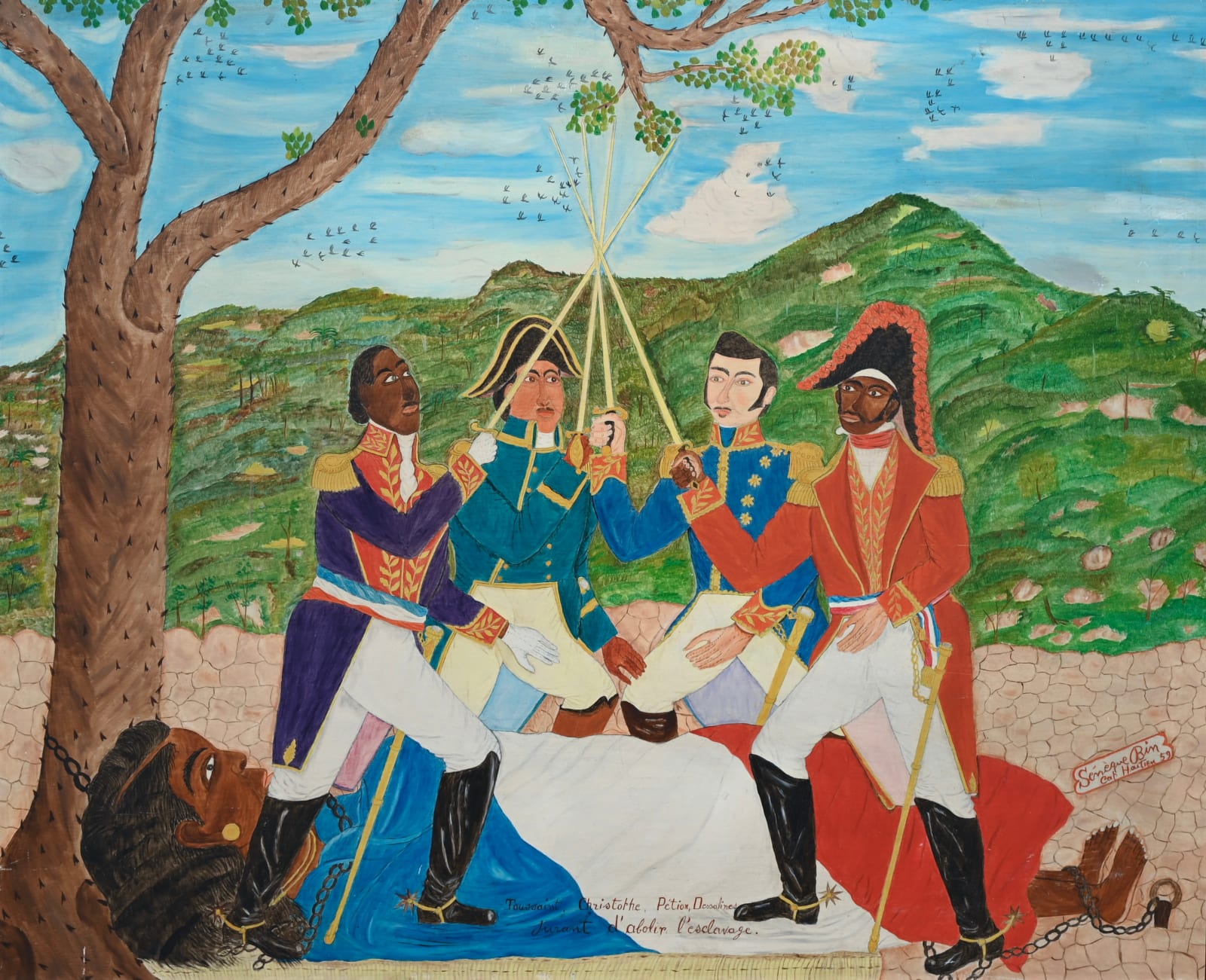 Sènéque Obin, Toussaint, Christophe, Petion, Dessalines, durant d’abolir l'esclavage, 1959