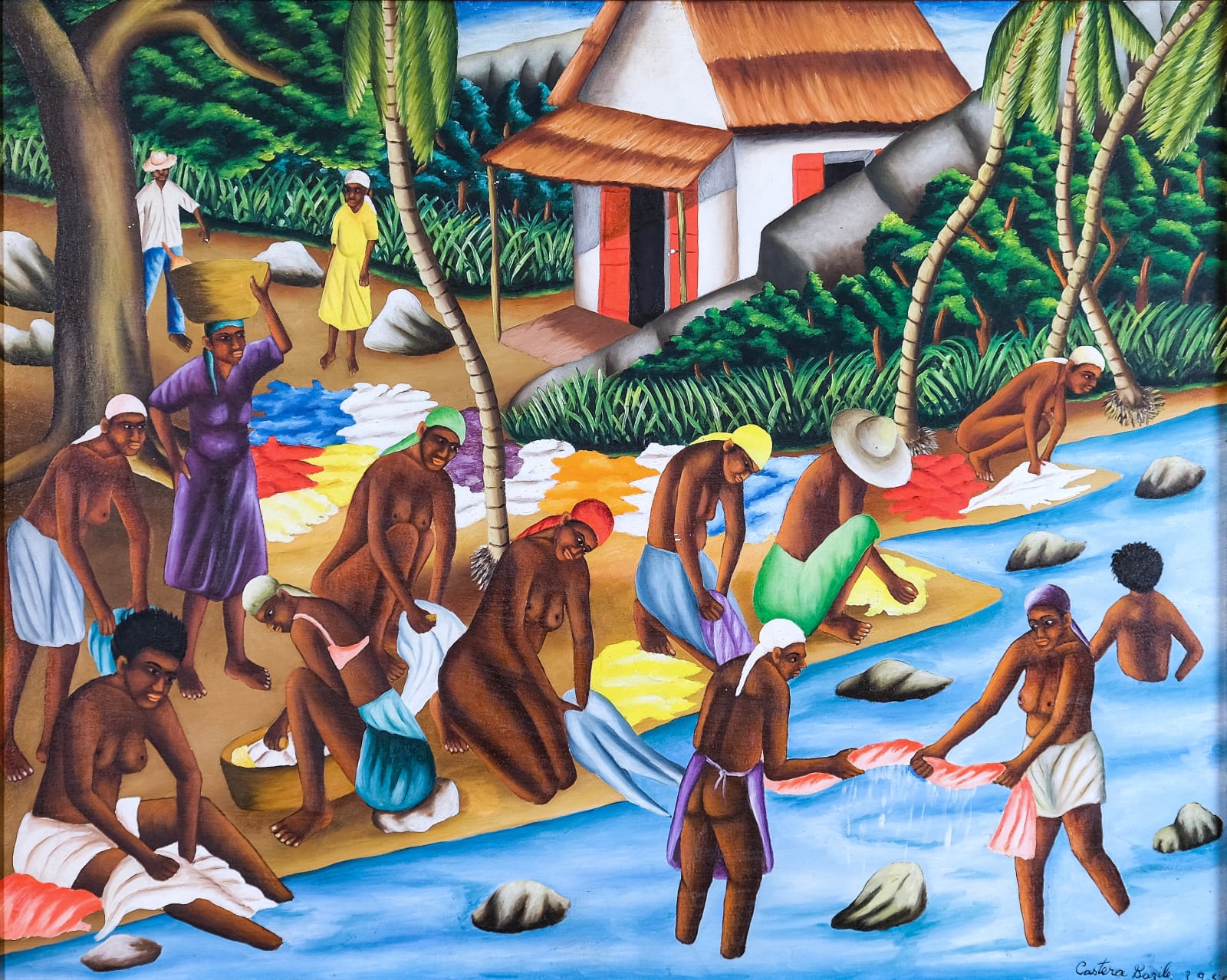 Castera Bazile, Washing at River, 1950