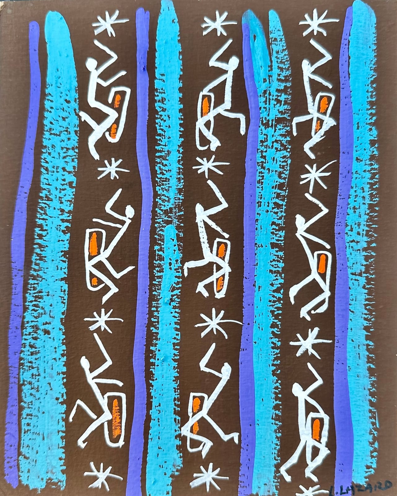 Luckner Lazard, Untitled (Animated Drummers with energy Stars), 1960's