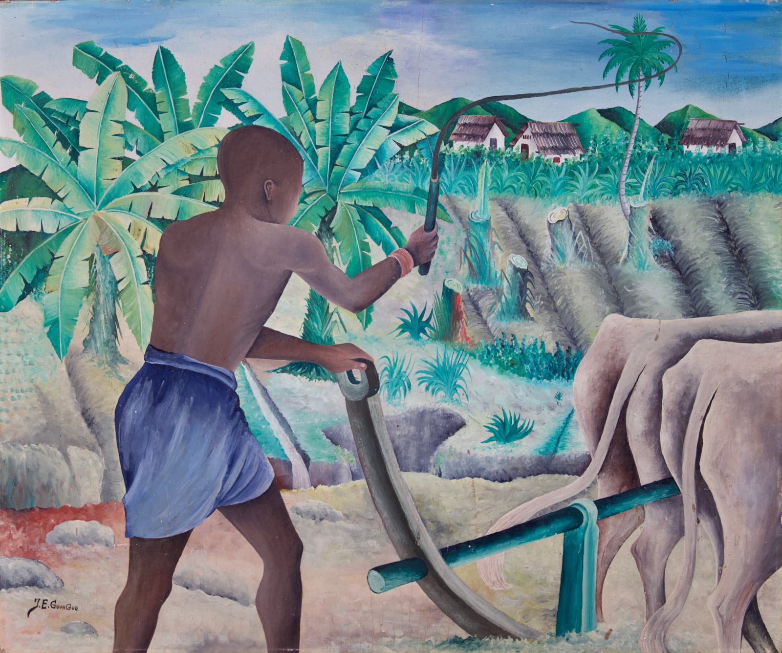 Jacques-Enguerrand Gourgue, Untitled (Plowing Scene) , 1950