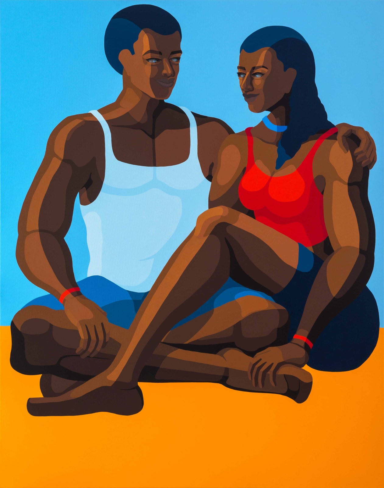 Nirit Takele, Couple with Red Bracelet, 2024