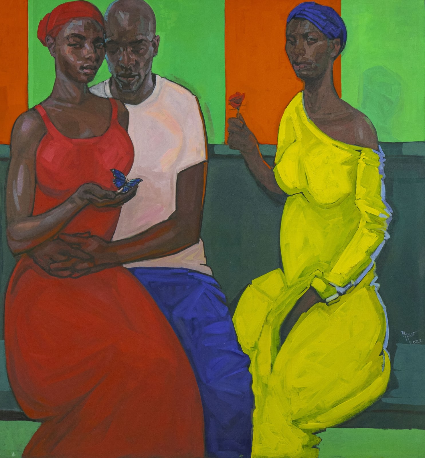 Seyoum Ayalew, Butterflies and Roses, 2022