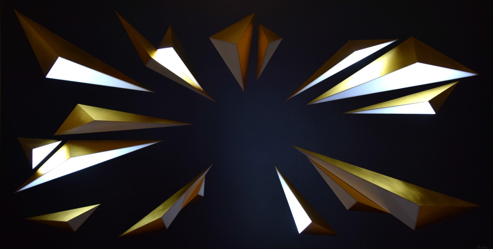 GALAXY, Noir satiné & feuilles d'or 24 carats, 2018