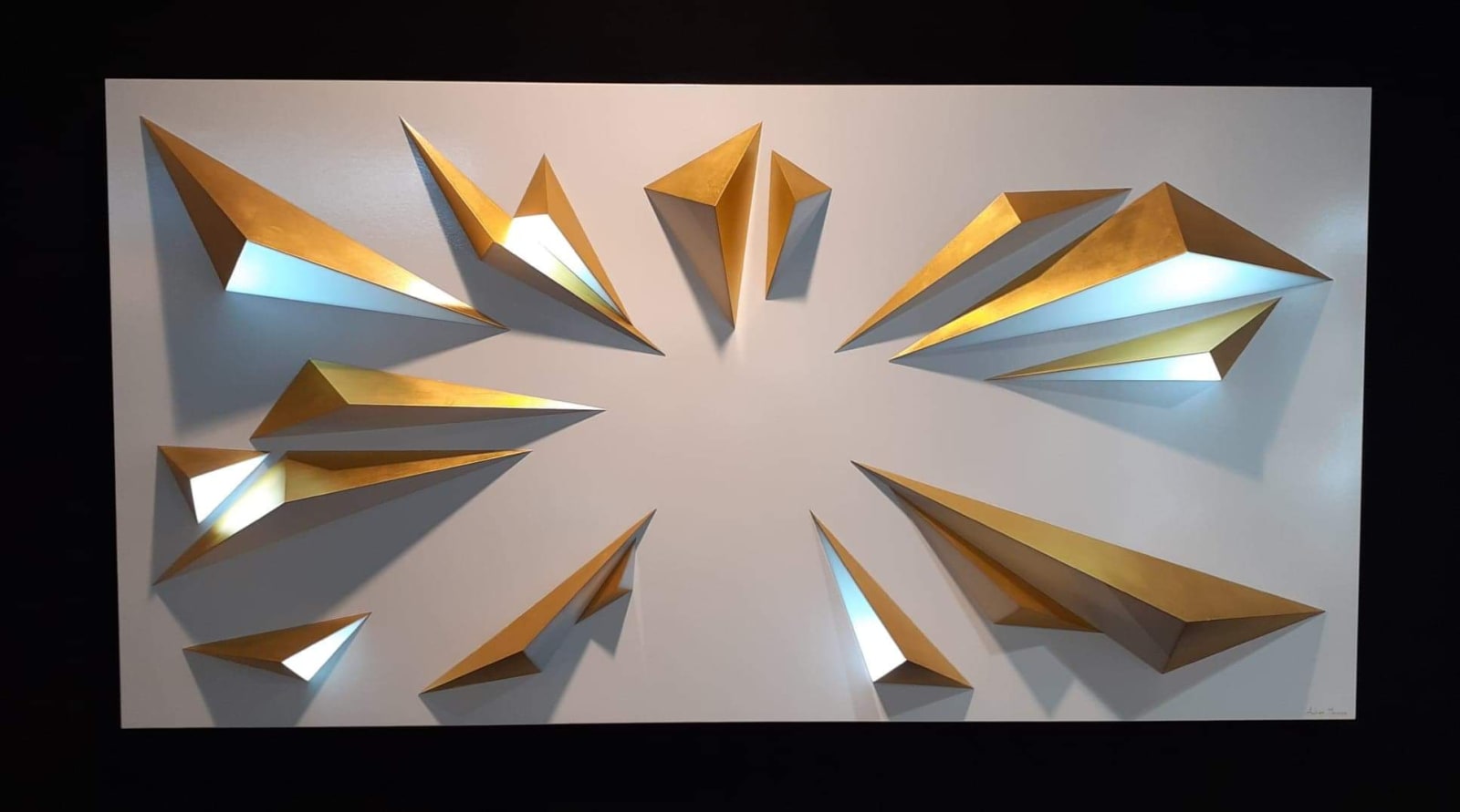 GALAXY, Blanc gloss & feuilles d'or 24 carats, 2019