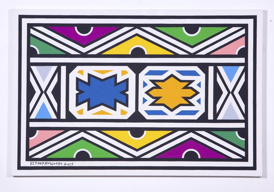 Esther Mahlangu [b. 1935] Ndebele Abstract, 2017