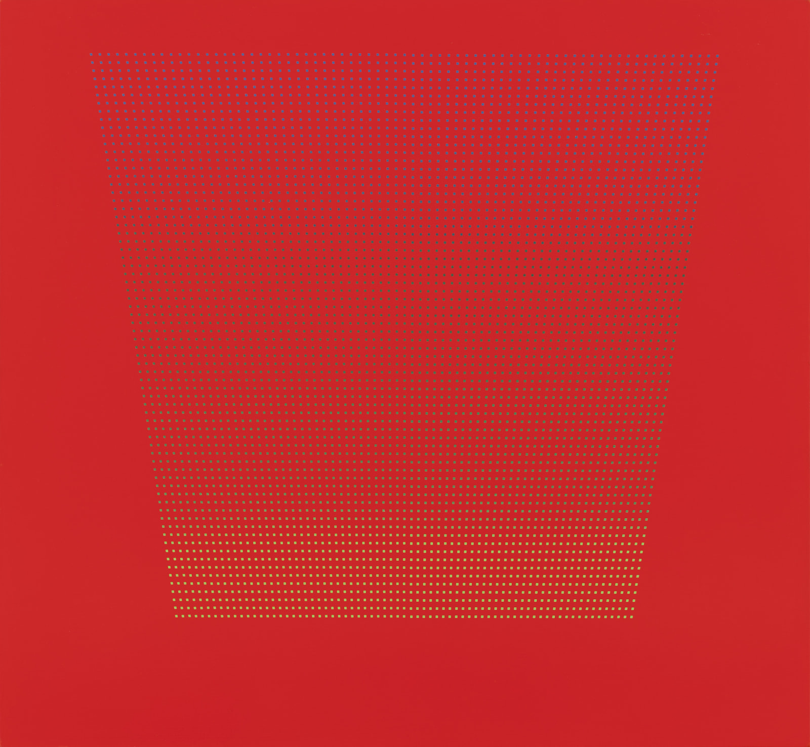 Tess Jaray [British, b. 1937] Changing Blues on Scarlet, 2001