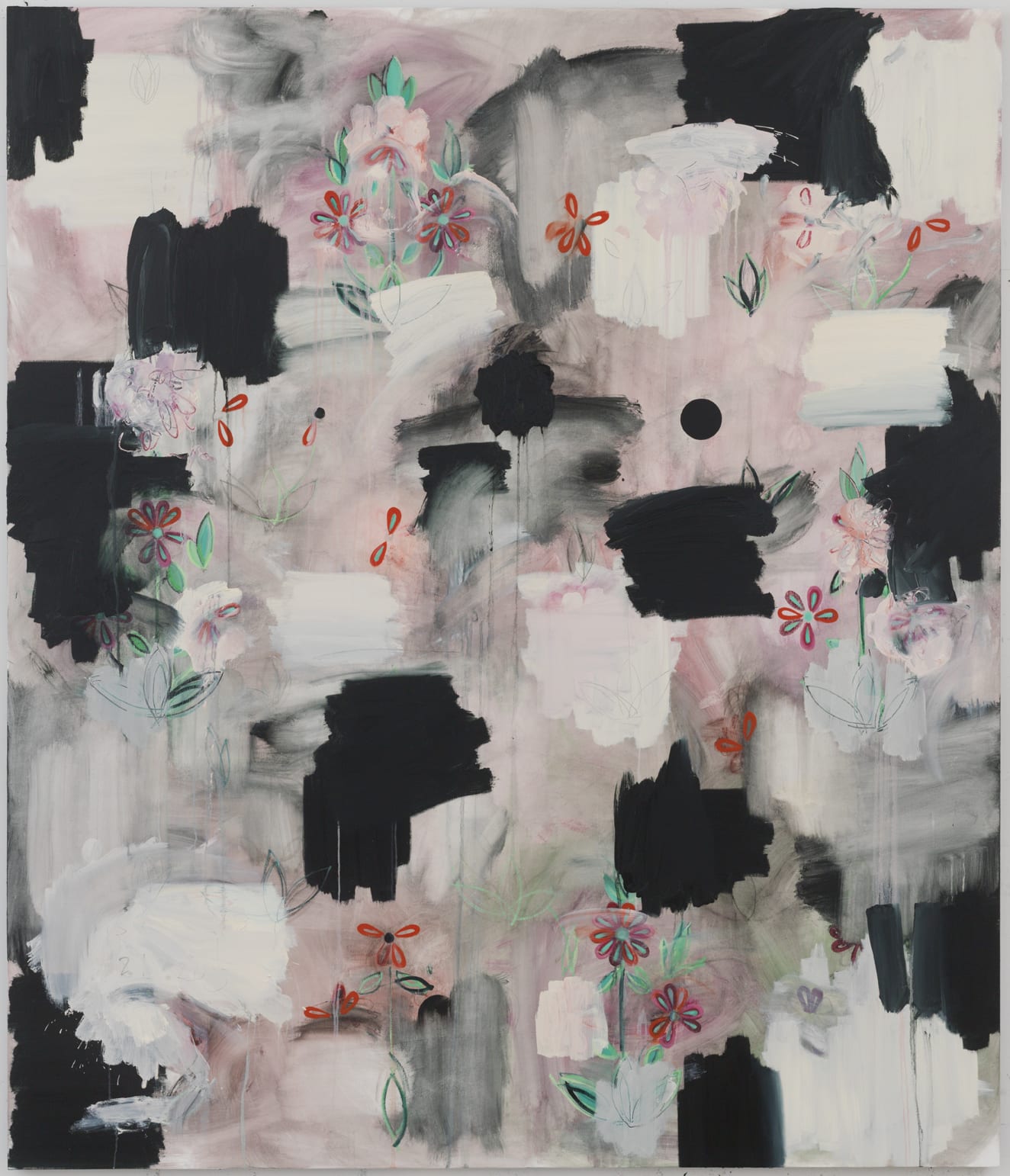 Maspeth Rituals (Palimpsest #14), 2013 Oil, oil pastel, and wax pencil on canvas 84 x 72 in (213.4 x 182.9 cm)