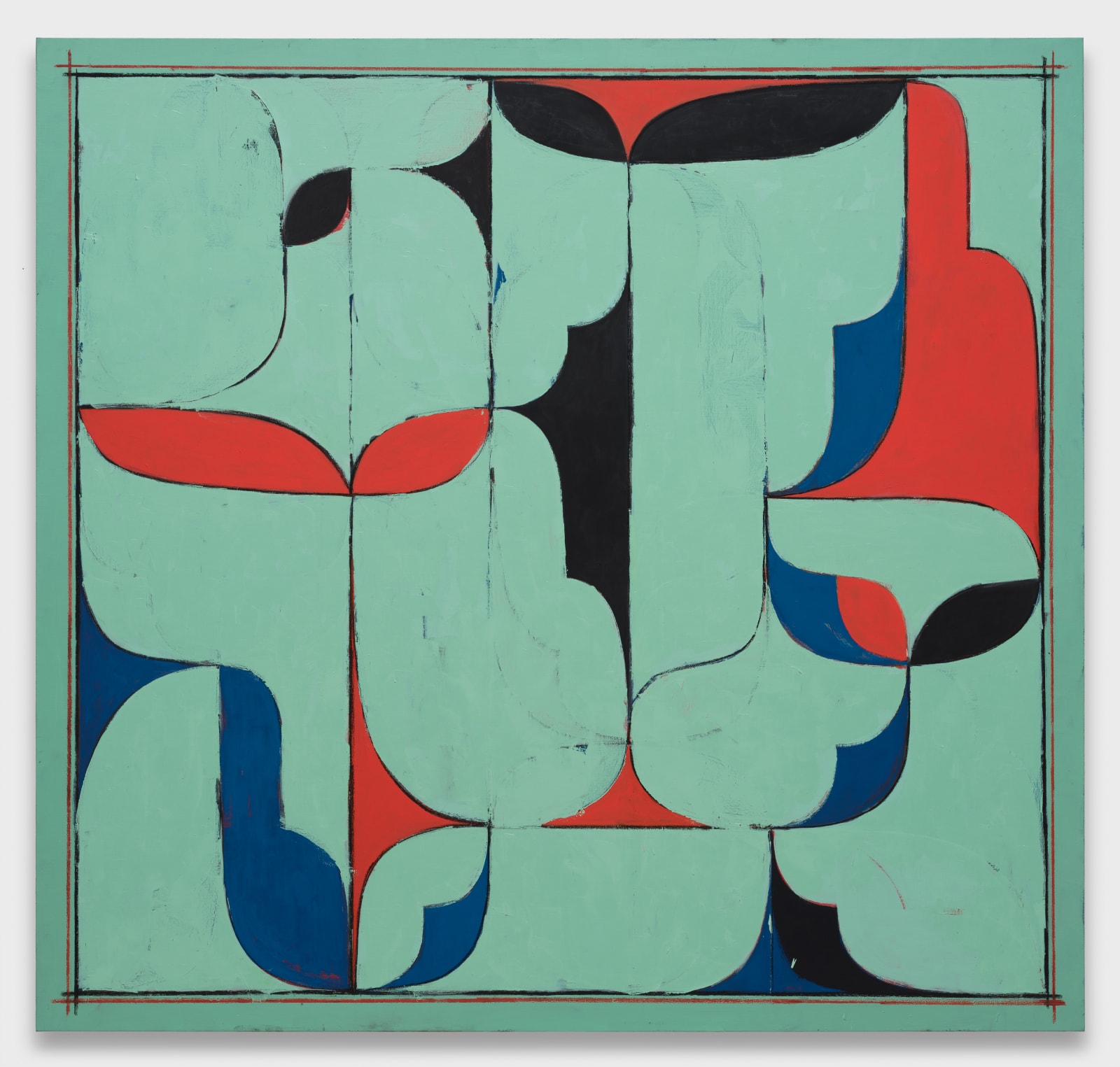 Untitled (Arabesque Composition), 2024–2025 Oil, oil crayon, and pencil on linen 72 x 76 in (182.88 x 193.04 cm)