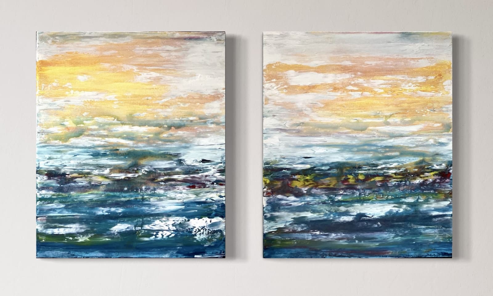 Spring Morning Diptych 60x50cm x2