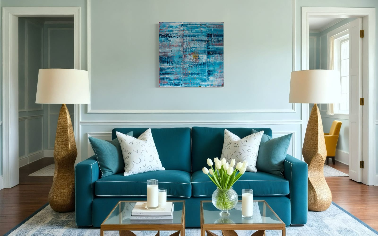 91 x 91cm Harbour Reflections