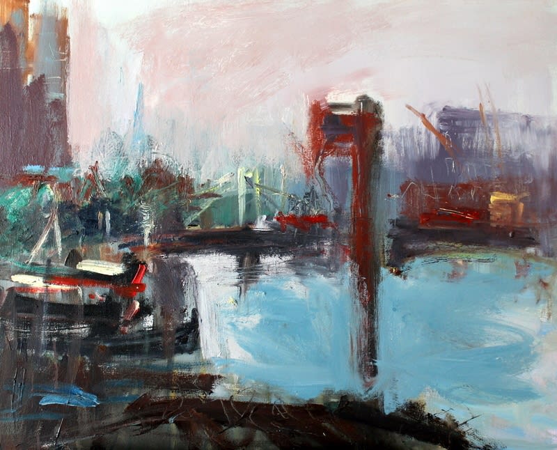 Lynda Minter, The river from Cremorne Gardens, Chelsea 2017, 2019