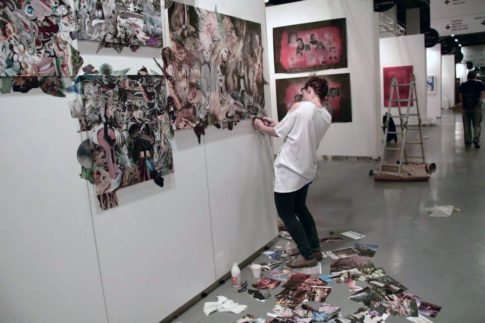 Marya Dmitrieva- artist at work.Contemporary Istanbul mounting