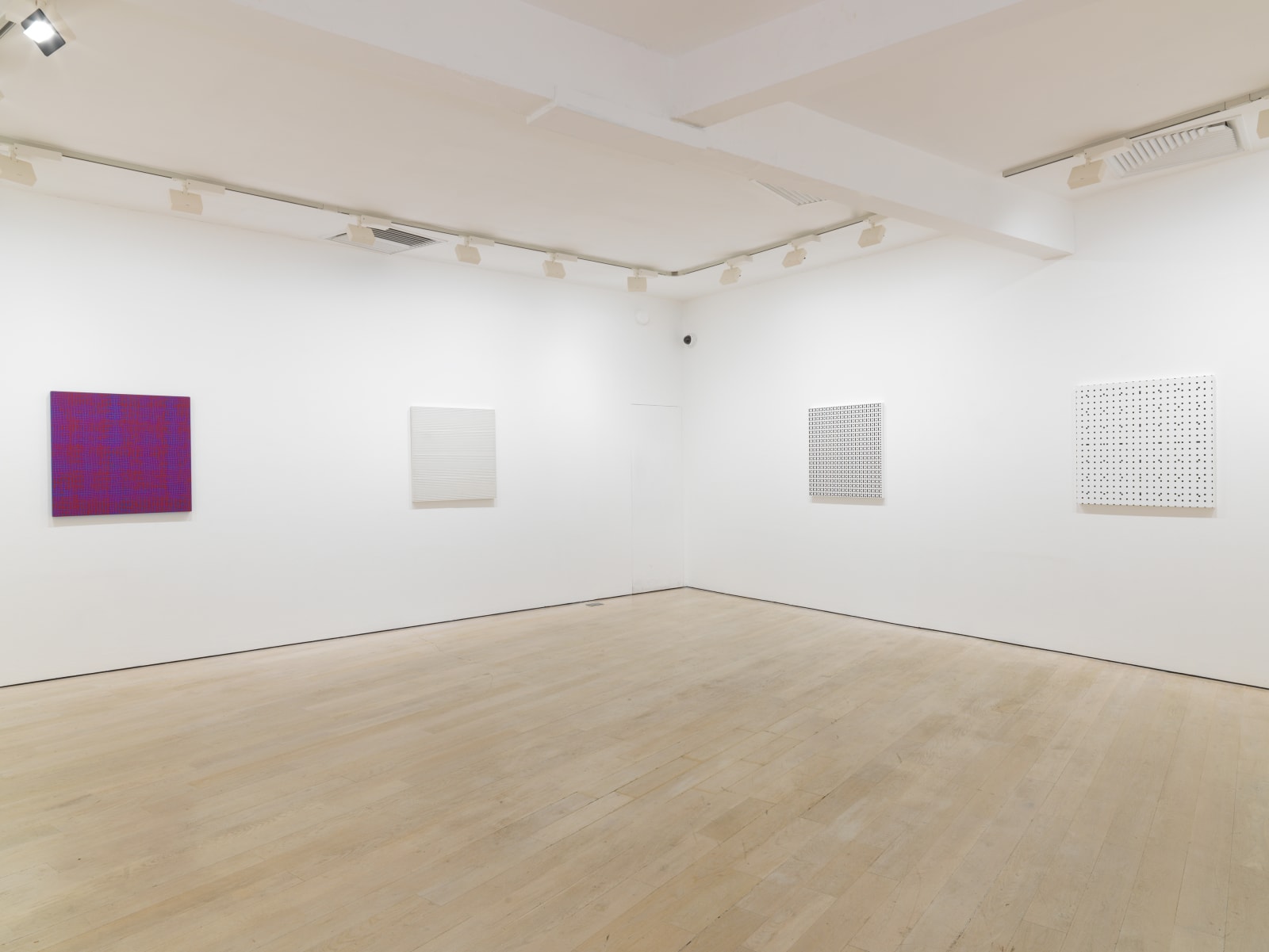 installation photo of François Morellet exhibition at Annely Juda Fine Art, London, 2024