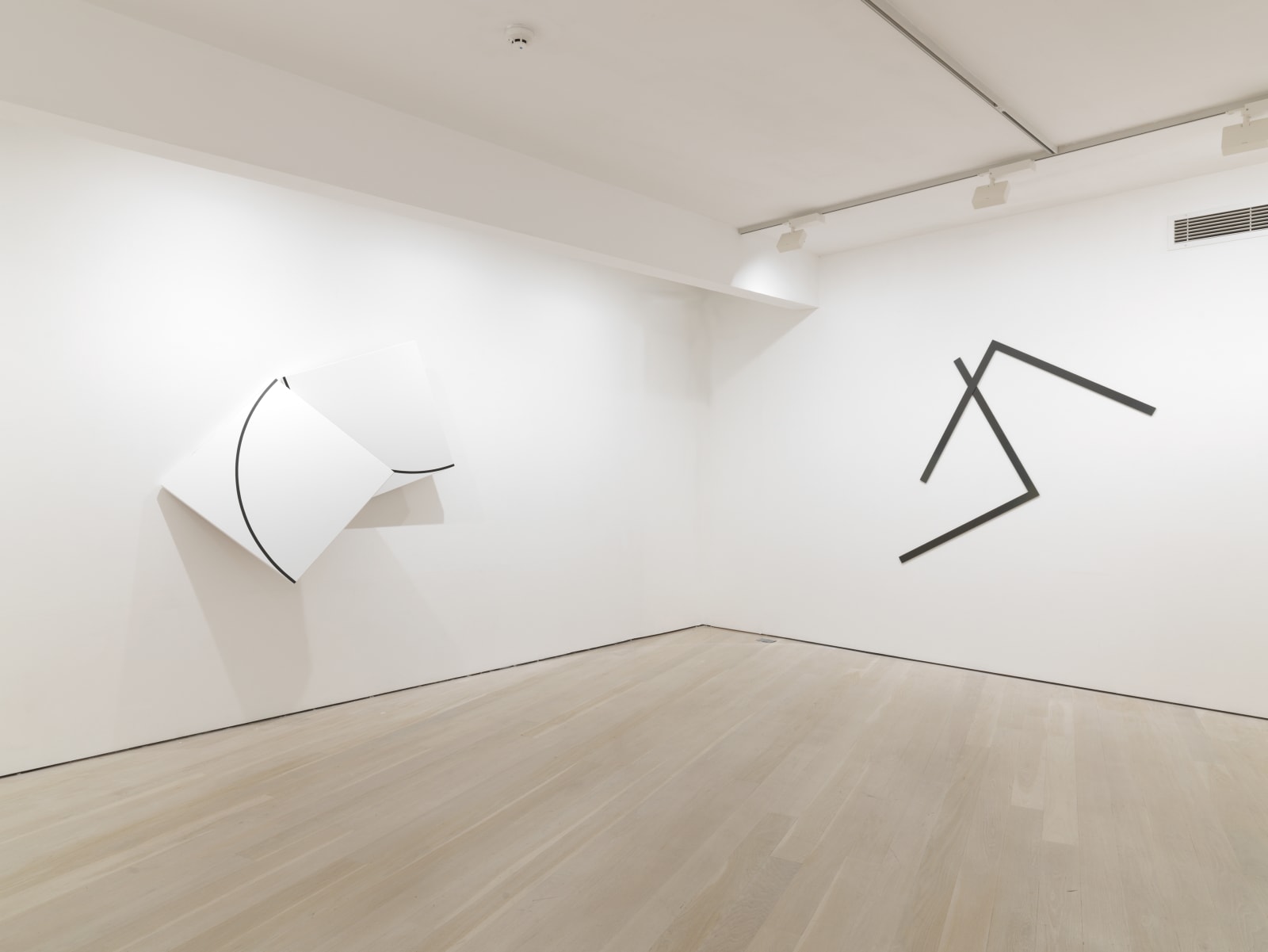 installation photo of François Morellet exhibition at Annely Juda Fine Art, London, 2024
