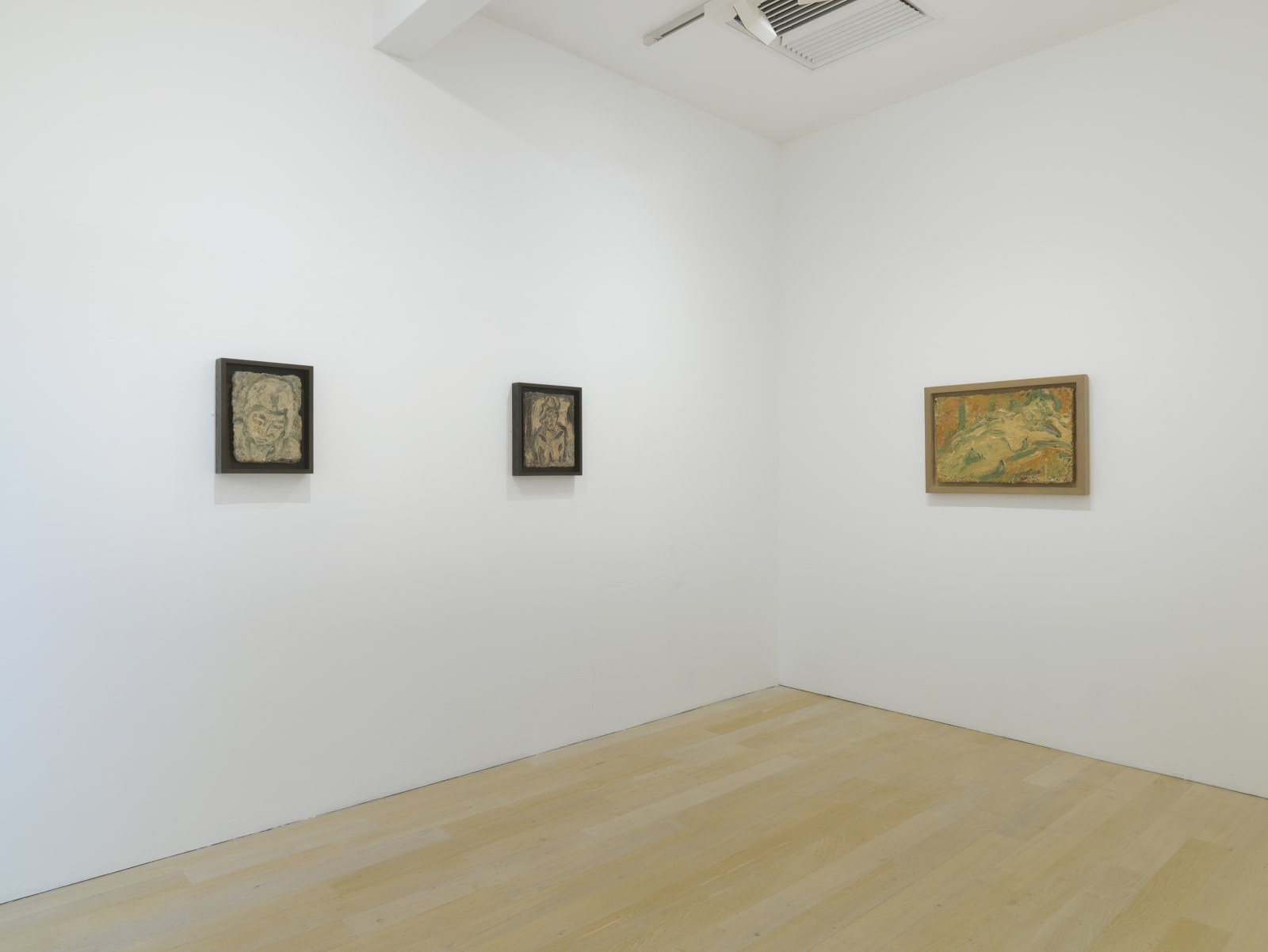 installation shot of the exhibition Leon Kossoff: A Life in Painting at Annely Juda Fine Art 2021