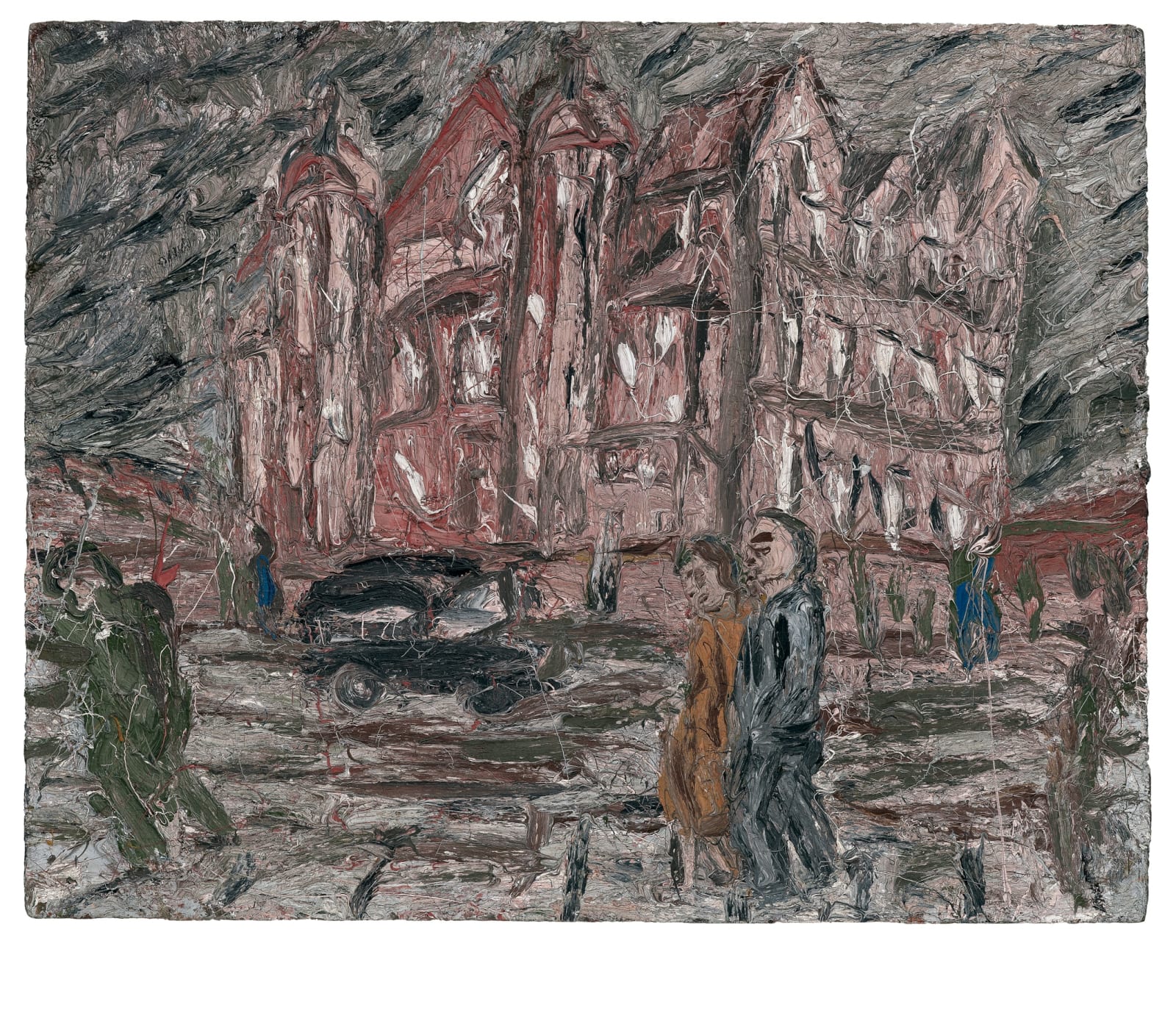 Leon Kossoff, Red Brick School Building, Winter, 1982