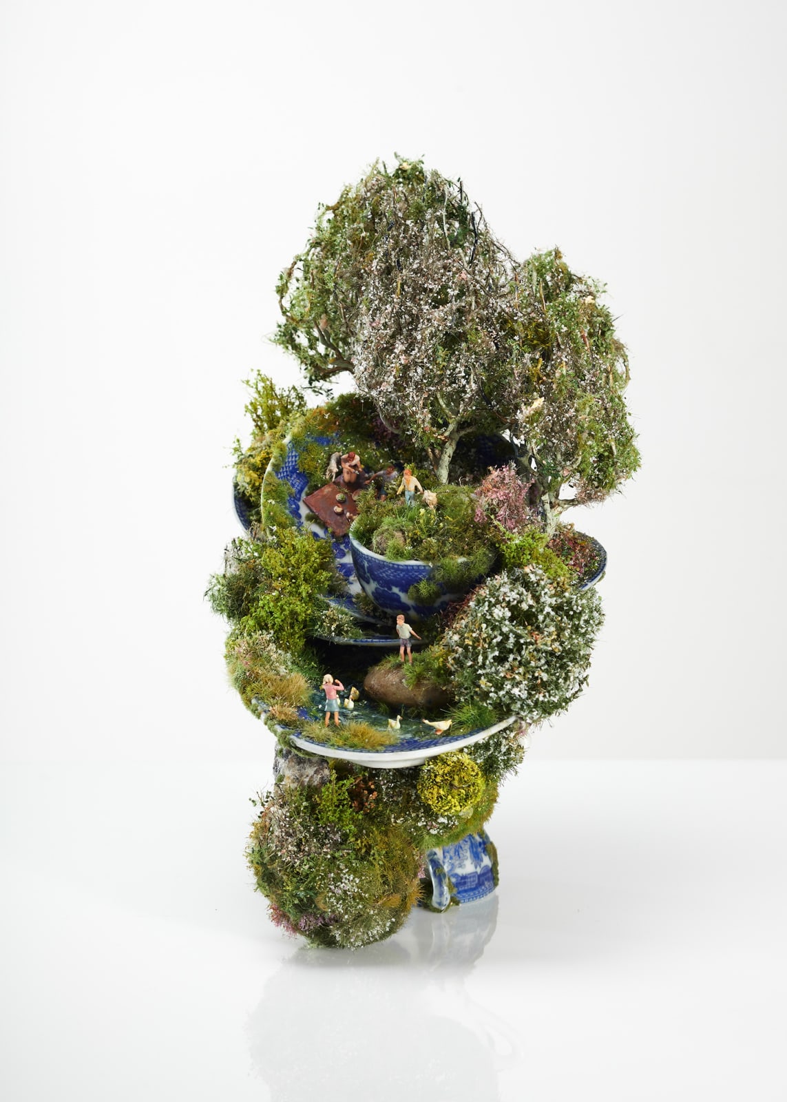 Kendal Murray Scout Out, Shout Out, Hang About, mixed media assemblage with tea set, 21.5 x 14 x 18 cm,...