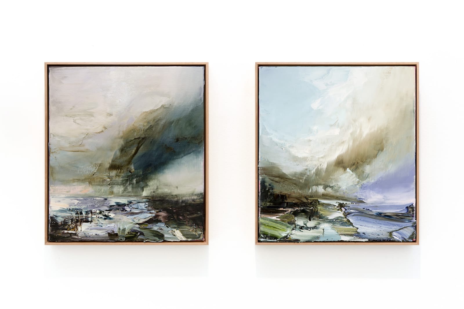 Ouroboros V, oil on linen, 54 x 48 cm (framed); The Tempest IV, oil on linen, 54 x 48 cm...