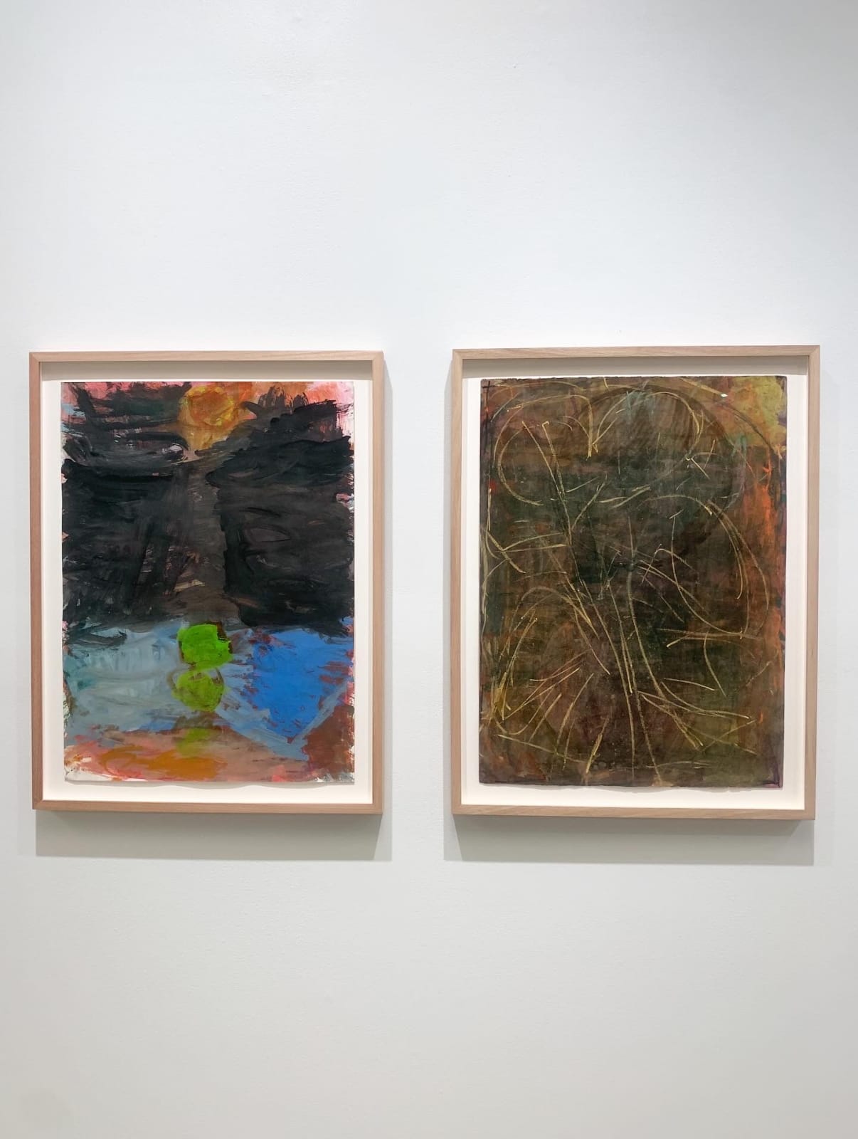 ‘Dispersion’ gouache, ink, watercolour, Texta and chalk pastel, 76 cm x 56 cm each (framed)